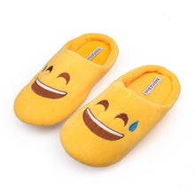 RASS PLE Women Soft Velvet Indoor Floor Expression Slippers Cute Emoji House Shoes Soft Bottom Winter Warm Shoes For Bedroom