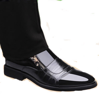 NPEZKGC New Spring Fashion Oxford Business Men Shoes Genuine Leather High Quality Soft Casual Breathable Men's Flats Zip Shoes