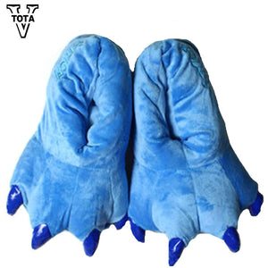 VTOTA 11 Color Funny Animal Paw Unisex Slippers Women Cute Monster Claw Slippers Cartoon Soft Plush Warm Home Slippers