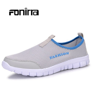 FONIRRA Men Casual Shoes 2017 New Summer Breathable Mesh Casual Shoes Size 34-46 Slip On Soft Men's Loafers Outdoors Shoes 131