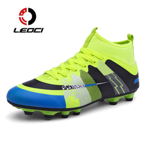 LEOCI High Ankle Soccer Shoes Fly Man Football Shoes Kids Boys New Superfly Soccer Cleats Boots Football Trainers Size 31-43
