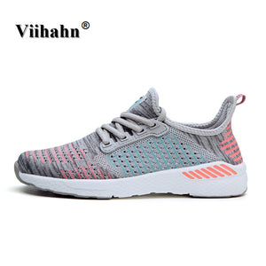 Viihahn Women's Running Shoes Summer Outdoor Sport Athletic Sneakers Women Walking Mesh Flywire Lace Up Shoe Flats