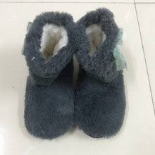 New Women's High-top Shoes Thick Plush Warm Indoor Shoes Non - slip Soft Bottom Indoor Boots Cute Bow Home Floor Shoes