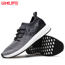 UMLIFE Running Shoes For Men's Mesh Breathable Sport Shoes Men Height Increasing Sneakers Black Male Light Comfort Shoes Sports