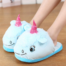 Lovely Cartoon Home Slippers For Men&Women Warm Soft PP Cotton Plush Indoor Unicorn House Shoes unicornio licorne Fit Cosplay