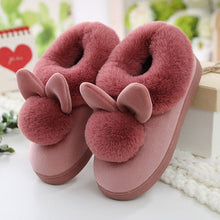HOT 2017 new style Lovely Rabbit ears Soft Home Slippers Cotton Warm Winter women slippers Casual indoor slippers in 3 colors