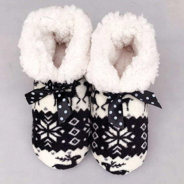 Suihyung Hot Women Winter Warm Home Slipper Indoor Shoes Reindeer Design Thermal Cotton-padded Shoes Bedroom Floor Slippers Bota