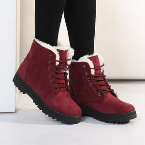 Fashion warm snow boots 2017 heels winter boots new arrival women ankle boots women shoes