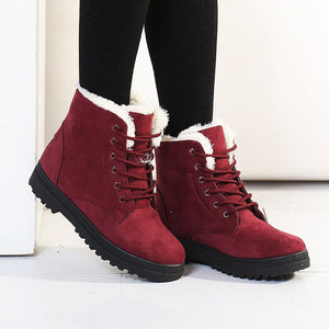 Fashion warm snow boots 2017 heels winter boots new arrival women ankle boots women shoes