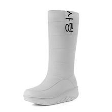 MEMUNIA SIZE 35-44 Ladies snow boots wedges heels slip on women winter boots fur inside mid calf boots sweet shoes