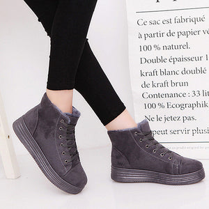 Women Winter Boots Suede Warm Platform Snow Ankle Boots Women Casual Shoes Round Toe Sneakers Female Botas Mujer