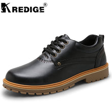 KREDIGE PU Lace-Up Low Casual Shoes Mens New Breathable Round Toe Retro Shoes Non-Slip Soles Height Increasing Male Shoes 39-44