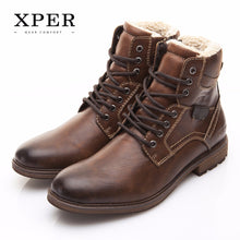 Men Shoes XPER Brand Autumn Winter Motorcycle Men Boots High-Cut Lace-up Warm Men Casual Shoes Fashion #XHY12509BR