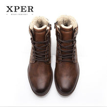 Men Shoes XPER Brand Autumn Winter Motorcycle Men Boots High-Cut Lace-up Warm Men Casual Shoes Fashion #XHY12509BR