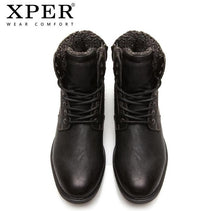 Men Winter Boots Big Size 41-46 Warm Comfortable Working Safety 2017 Winter Lace-Up Zipper Men Shoes Brand XPER #XHY12509BL