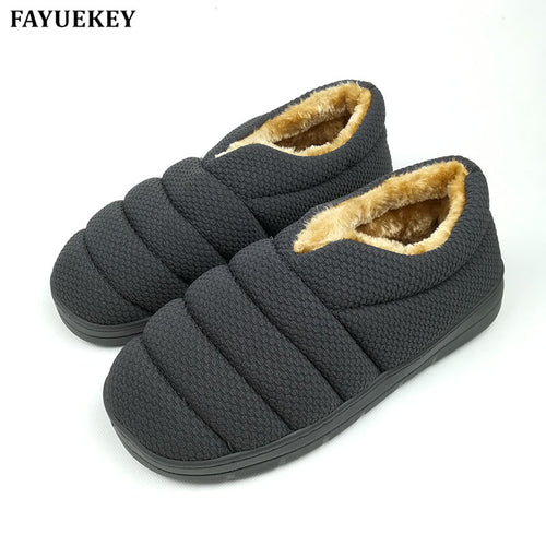 FAYUEKEY Winter Non-slip Caterpillar Cotton Plush Home Slippers Men Indoor Floor Outdoor Thicken Boys Warm Slippers Flat Shoes