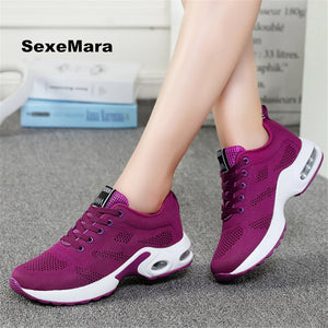 Women four seasons Sneakers women shoes Running shoes  Leather net Sport Shoes Air damping Outdoor arena Athletic zapatos mujer