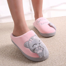 Women Winter Home Slippers Cartoon Cat Home Shoes Non-slip Soft Winter Warm Slippers Indoor Bedroom Loves Couple Floor Shoes