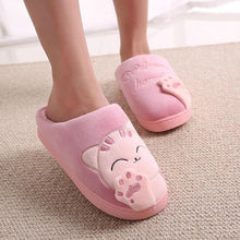 Women Winter Home Slippers Cartoon Cat Home Shoes Non-slip Soft Winter Warm Slippers Indoor Bedroom Loves Couple Floor Shoes