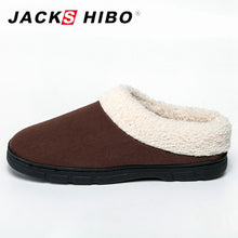 JACKSHIBO Mens Plush Fleece Lined Slippers Memory Foam Clog Comfortable House Indoor Slippers Winter Mens Fur Slides Size 8-10