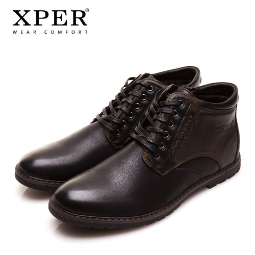 XPER Brand Autumn Winter Men Shoes Boots Casual Fashion High-Cut Lace-up Warm Hombre #YM86901BU