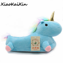 Lovely Cartoon Home Slippers For Men&Women Warm Soft PP Cotton Plush Indoor Unicorn House Shoes unicornio licorne Fit Cosplay