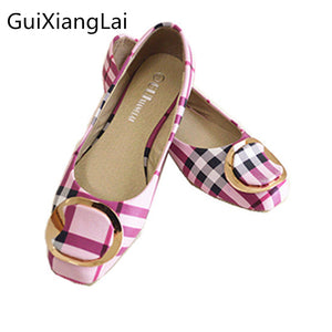 Guixianglai 2018 Korean New Fashion Spring Women Flats Shoes Ladies Bow Square Toe Slip-On Flat Women's Shoes Plus Size 35-42