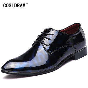 COSIDRAM Men Formal Shoes Pointed Toe Business Wedding Patent Leather Oxford Shoes For Men Dress Shoes Plus Size 49 50 RME-321