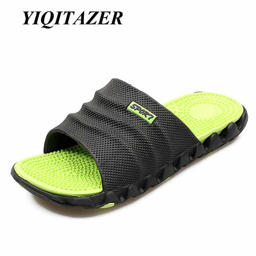 YIQITAZER 2017 New Summer Cool Water Flip Flops Men High quality Soft Massage Beach Slippers,Fashion Man Casual Shoes