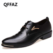QFFAZ New Fashion Wedding Shoes Men Pointed Toe Oxfords Man Dress Leather Shoes Formal Zapatos Hombre Big size 38-48