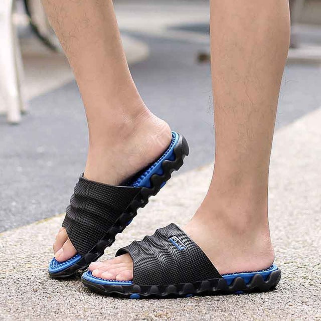 YIQITAZER 2017 New Summer Cool Water Flip Flops Men High quality Soft Massage Beach Slippers,Fashion Man Casual Shoes