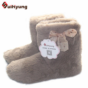 Suihyung Winter Warm Women Indoor Shoes Cotton-padded Shoes Botas Plush Thick Home Slippers Female Bedroom Floor Shoes Slippers