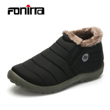 FONIRRA Men Winter Shoes Solid Color Snow Boots Keep Warm Waterproof Ski Boots Slip-on Ankle Boots for Male Plus Size 35-48 261