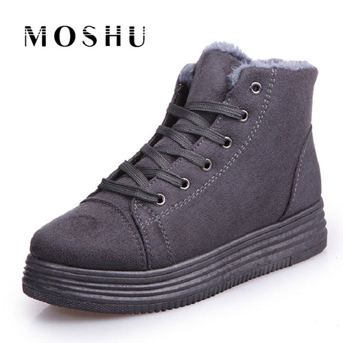 Women Winter Boots Suede Warm Platform Snow Ankle Boots Women Casual Shoes Round Toe Sneakers Female Botas Mujer