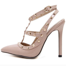 BAYUXSHUO Hot Women Pumps Ladies Sexy Pointed Toe High Heels Fashion Buckle Studded Stiletto High Heel Sandals Shoes Large Size