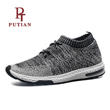 PU TIAN Breathable Mesh Men Sport Yeezys Air Socks Shoes Lace-Up Male Outdoor Running Footwear Flywire Light Athletic Sneakers