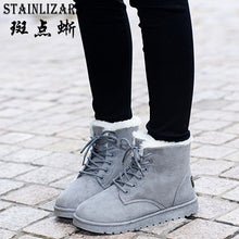 2017 New 8 Colors Ankle Boots For Women Flat Casual Women Snow Boots Lace-up Warm Cotton Shoes Female Winter Boots DST903