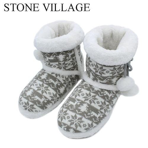 2018 New Knit Wool Soft  Warm Winter Plush Slippers Soft Mute Home Slippers Cute Ball Women Slippers High Quality Indoor Shoes