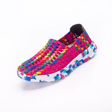 Women Shoes Summer Flat Female Loafers Women Casual Flats Woven Shoes Sneakers Slip On Colorful Shoe Mujer Plus Size 41
