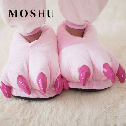 2017 Funny Animal Paw Winter Men & Women Slippers Female Monster Claw Children Slippers Cute Plush Slippers Home Indoor Shoes