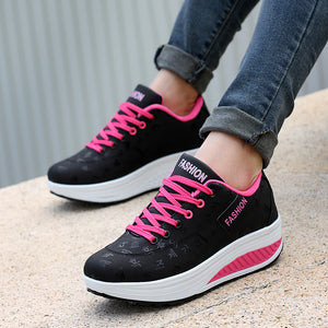 Fast delivery Women shoes 2018 New Arrival Breathable platform running sport wedges sneakers shoes Outdoor Jogging Training