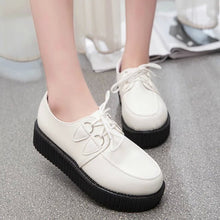 Creepers shoes plus size 35-41 women Shoes plus size ladies platform shoes 2018 Women Flats Female shoes laces