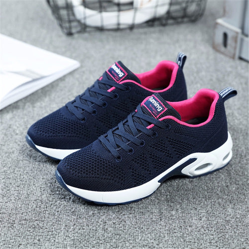2018 Summer Sneakers For Women Breathable Mesh Running Shoes Damping Sport Shoes Woman Outdoor Jogging Blue Walking Shoes A22