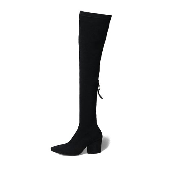 2017 Hot Women Boots Winter over knee long boots fashion boots heels spring quality suede comfort square heels plus size ALF516