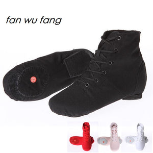 fan wu fang 2017 New Arrival 4 Color Soft Sole Canvas Jazz Shoes Dance Shoes For Child Women Adult According The CM To Buy