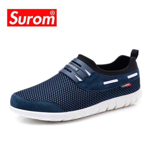 SUROM 2018 Summer Hot Sale Boat Shoes Men Sneakers Breathable Mesh Loafers Men Casual Shoes Krasovki Comfortable Soft Male Shoes