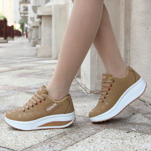 Women running shoes wedge Platform sneakers women shoes 2018 breathable Thick Bottom running wedges sport shoes